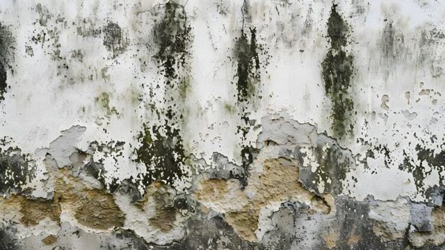 Dark mold growth on a painted wall